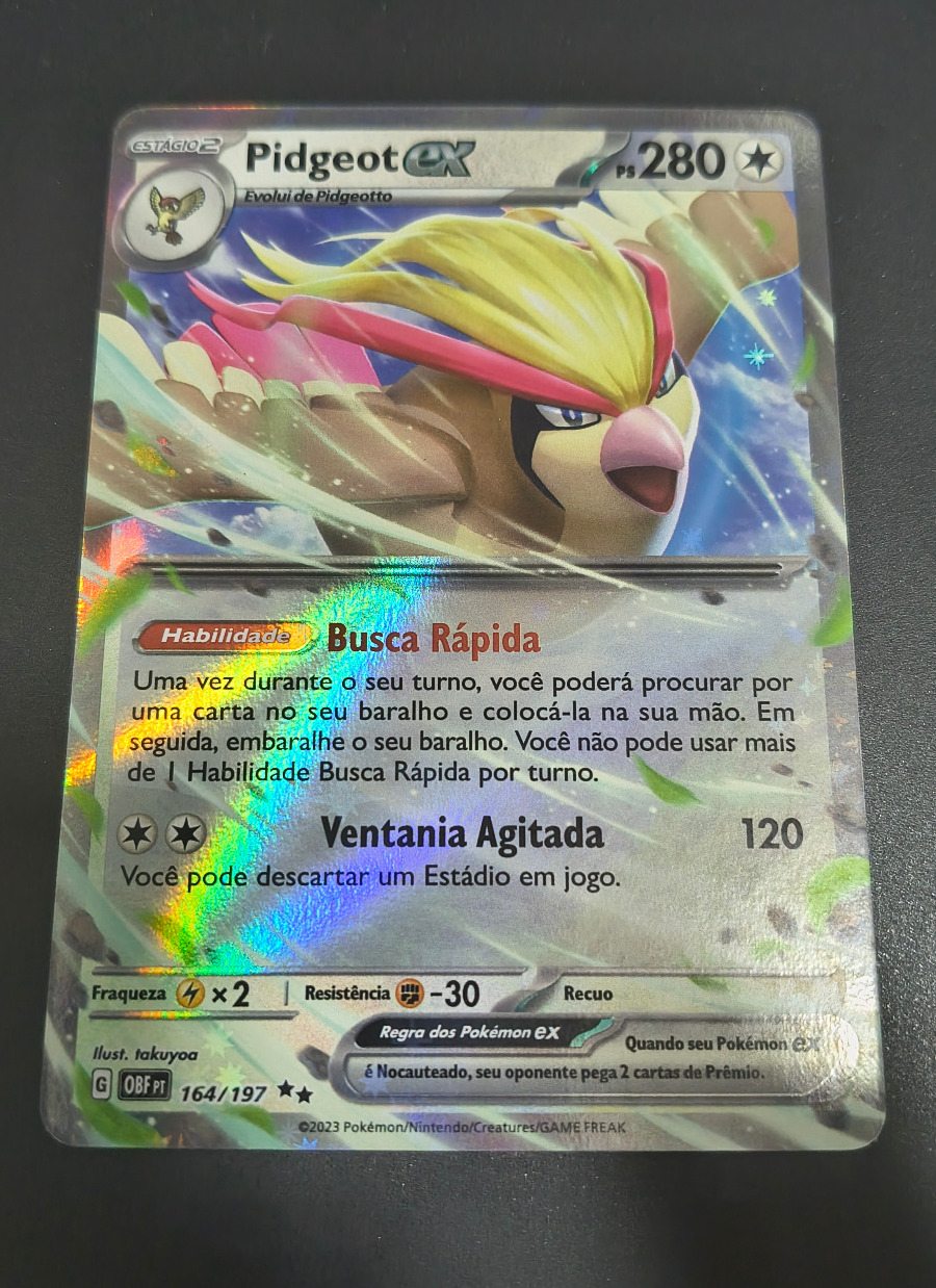 Pidgeot ex (Obsidiana em Chamas #164) frente