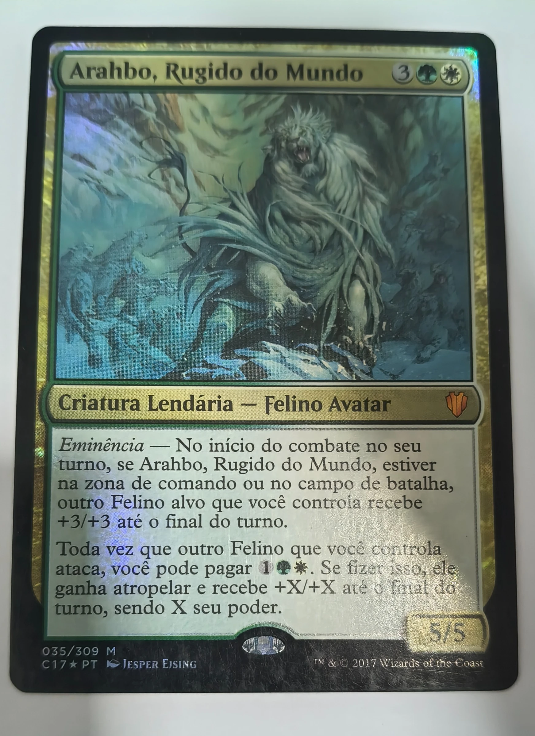Arahbo, Rugido do Mundo (Commander 2017 #35) frente