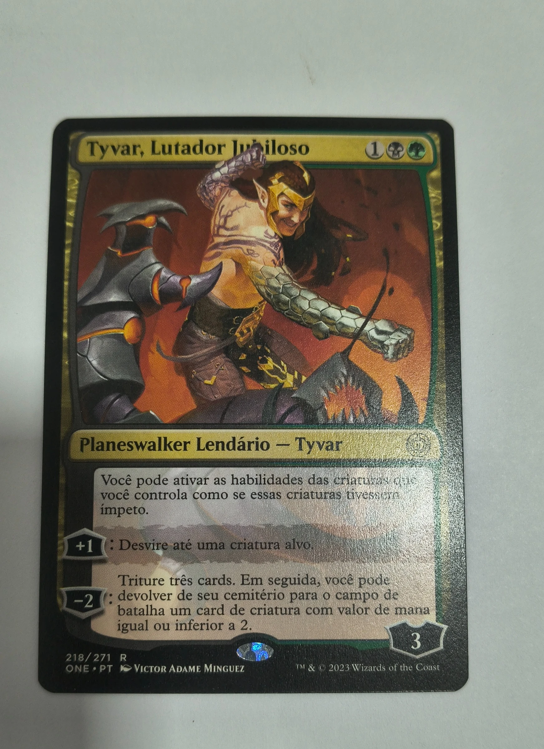 Tyvar, Lutador Jubiloso (Phyrexia: All Will Be One #218) frente